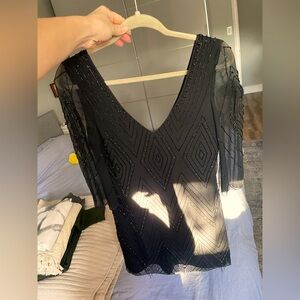 Alice & Olivia Claire Embellished Beaded Tunic/Dress